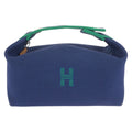 Hermes Bride-a-Brac PM Marine Blue Green Toile Ash Handbag Pouch Makeup