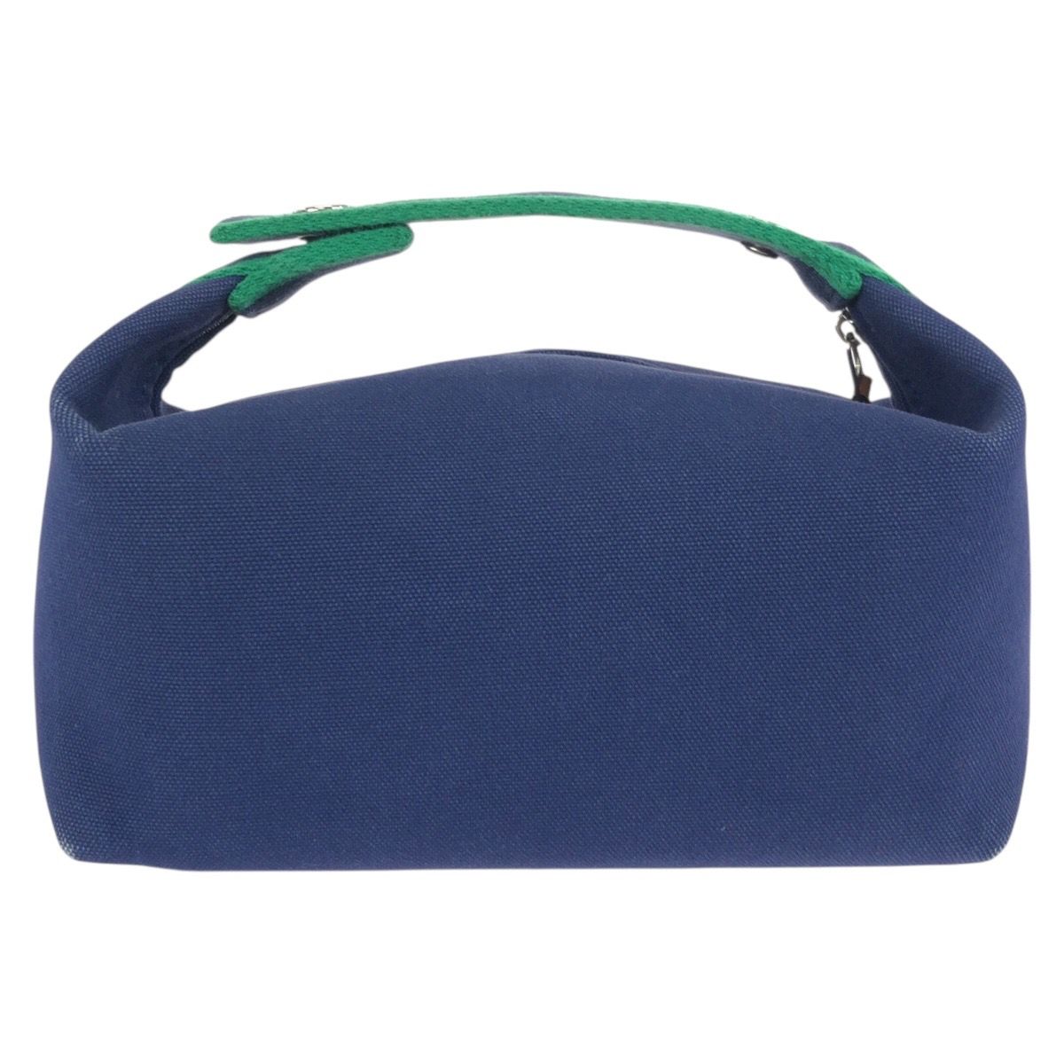 Hermes Bride-a-Brac PM Marine Blue Green Toile Ash Handbag Pouch Makeup — view 2