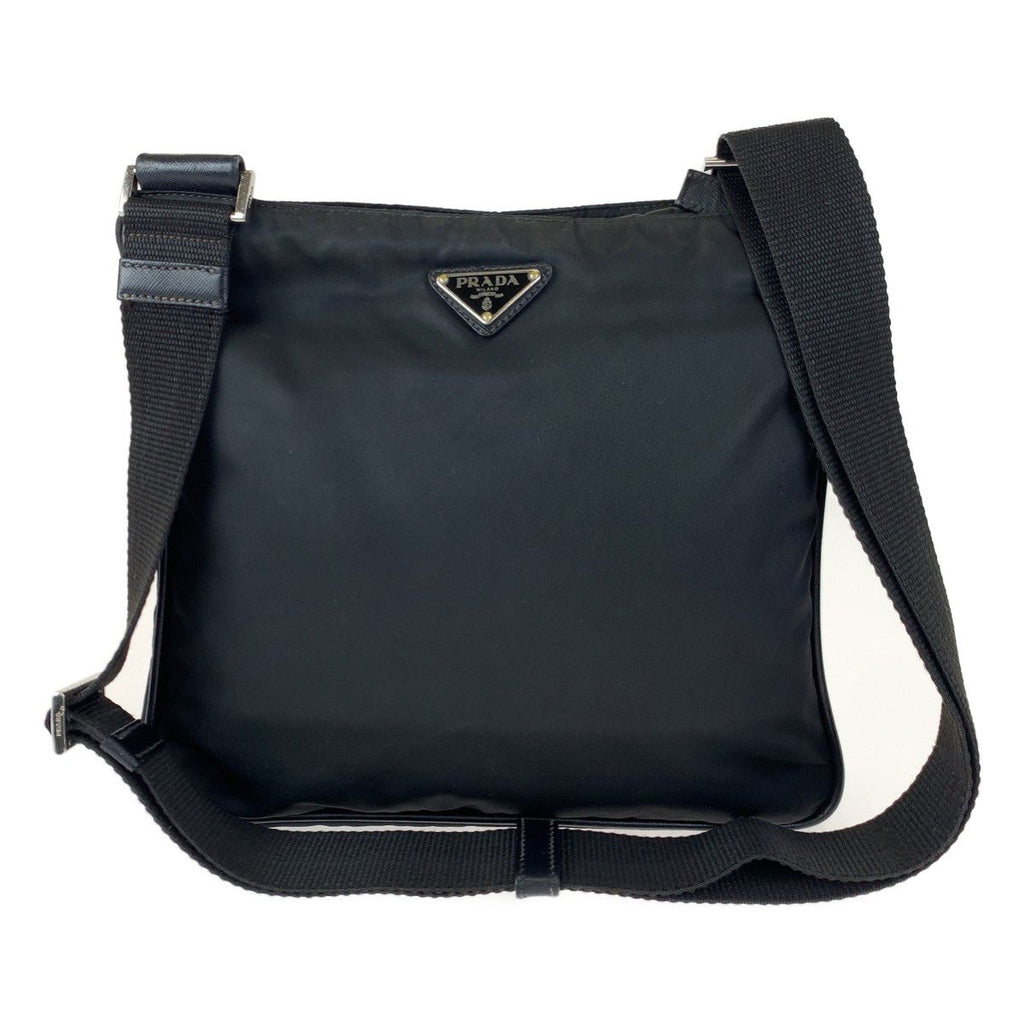 Prada Tessuto Black Silver Nylon Shoulder — view 2