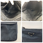 Prada Tessuto Black Silver Nylon Shoulder — view 5