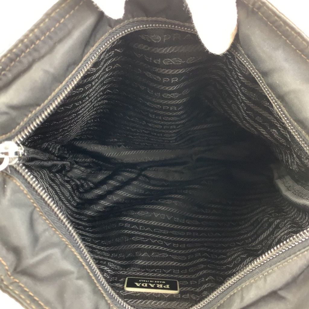 Prada Tessuto Black Silver Nylon Shoulder — view 8
