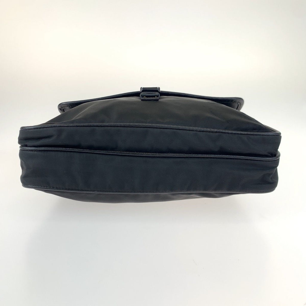 Prada Tessuto Black Silver Nylon Shoulder — view 9