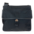 Prada Tessuto Black Silver Nylon Shoulder