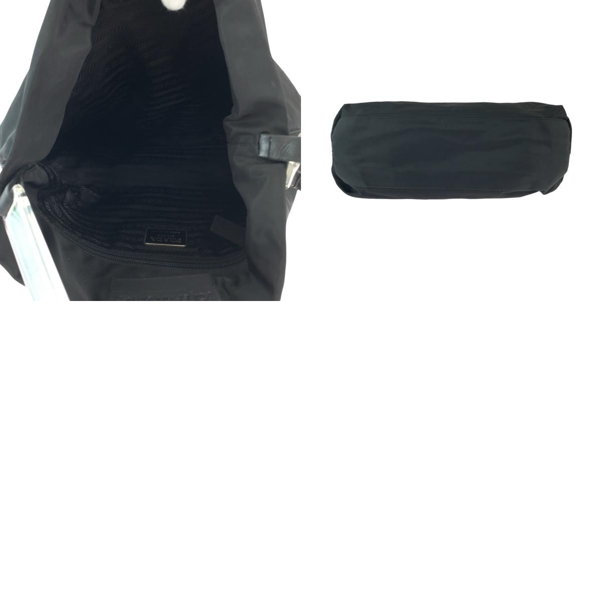 Prada Tessuto Plastic Handle Black Clear Nylon Hobo Shoulder — view 9