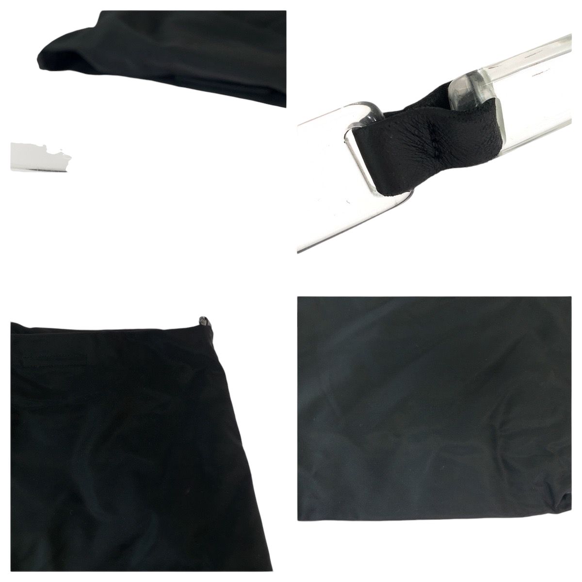 Prada Tessuto Plastic Handle Black Clear Nylon Hobo Shoulder — view 6