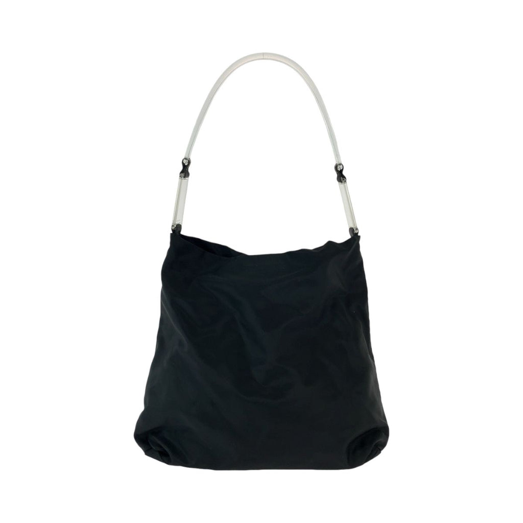 Prada Tessuto Plastic Handle Black Clear Nylon Hobo Shoulder