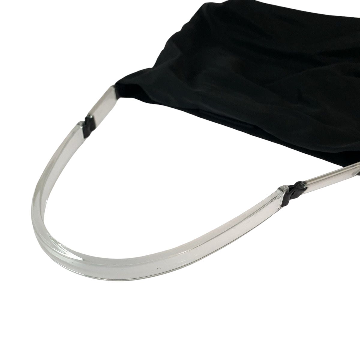 Prada Tessuto Plastic Handle Black Clear Nylon Hobo Shoulder — view 5