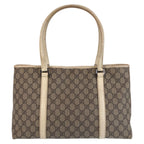 Gucci Beige White GG Supreme Canvas Leather Tote Shoulder — view 2
