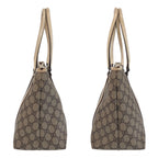 Gucci Beige White GG Supreme Canvas Leather Tote Shoulder — view 7