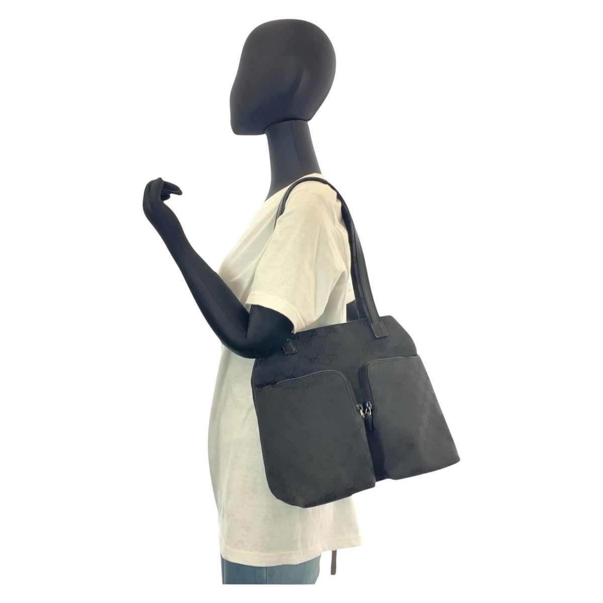 Gucci Black GG Canvas Leather 002 Shoulder — view 5