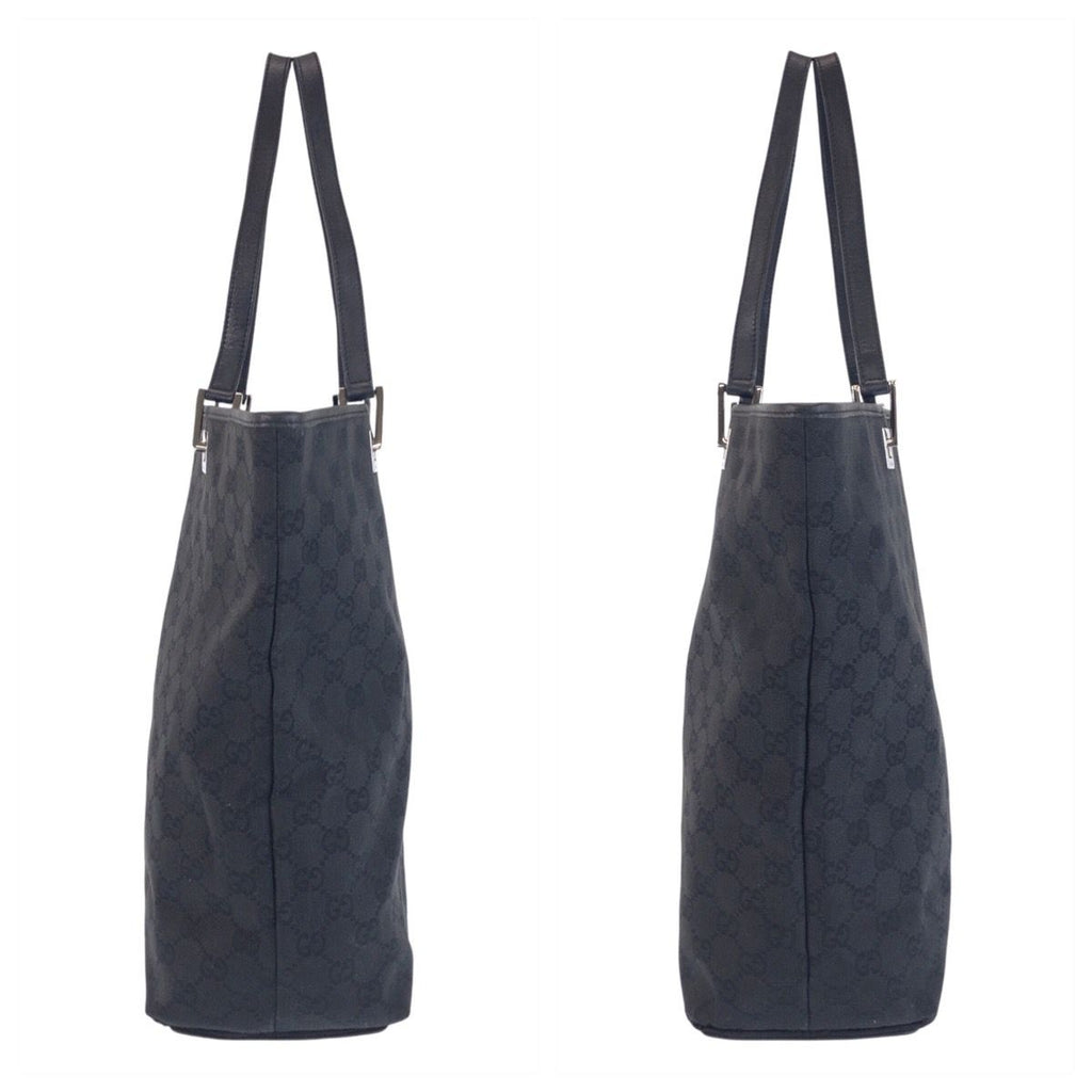 Gucci Black GG Canvas Leather Tote Shoulder — view 7