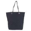 Gucci Black GG Canvas Leather Tote Shoulder