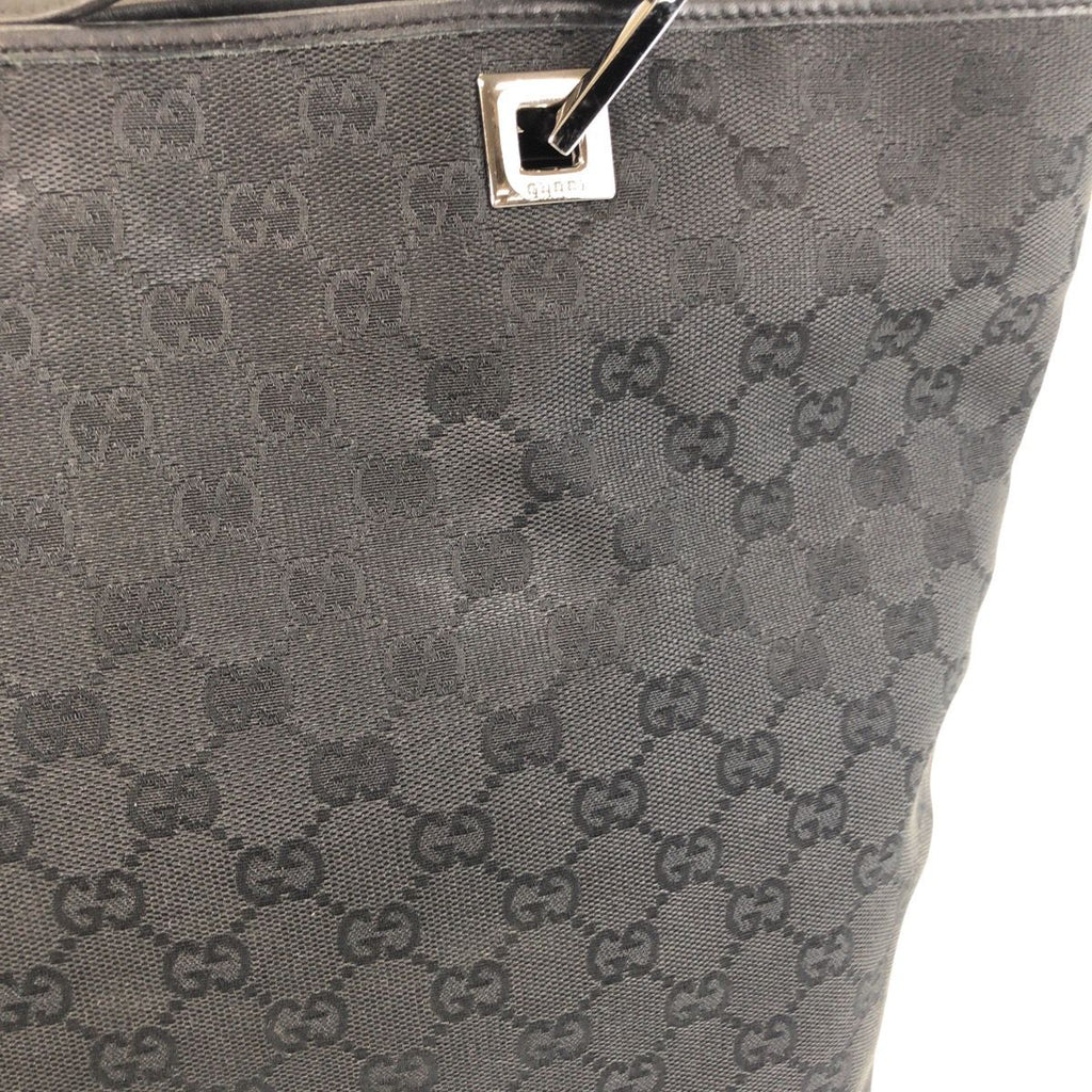 Gucci Black GG Canvas Leather Tote Shoulder — view 5