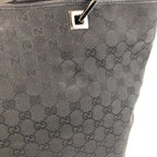 Gucci Black GG Canvas Leather Tote Shoulder — view 5