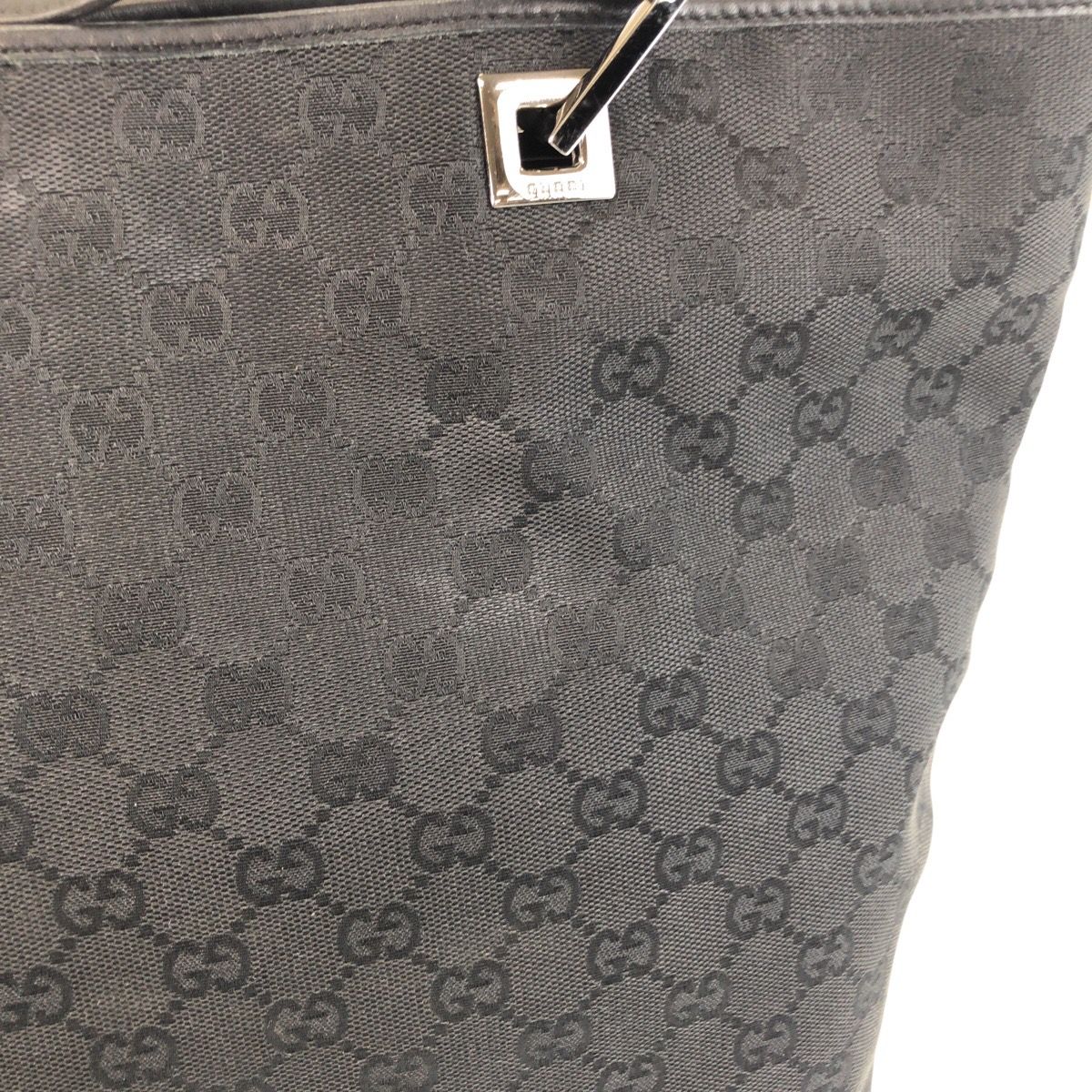 Gucci Black GG Canvas Leather Tote Shoulder — view 5
