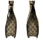 Gucci Plate Charm Beige Brown Gold GG Canvas Shoulder Bag Pochette — view 8