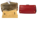 Fendi Pecan Silvana Red Brown Leather Canvas 2-Way Shoulder — view 9