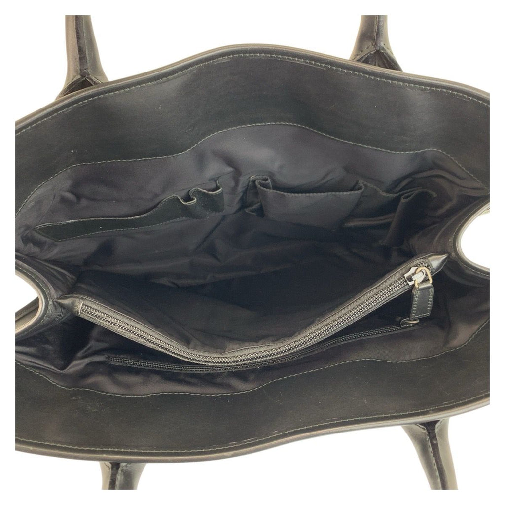 Gucci Sherry Line Black Silver Nylon Leather Business Briefcase — view 8