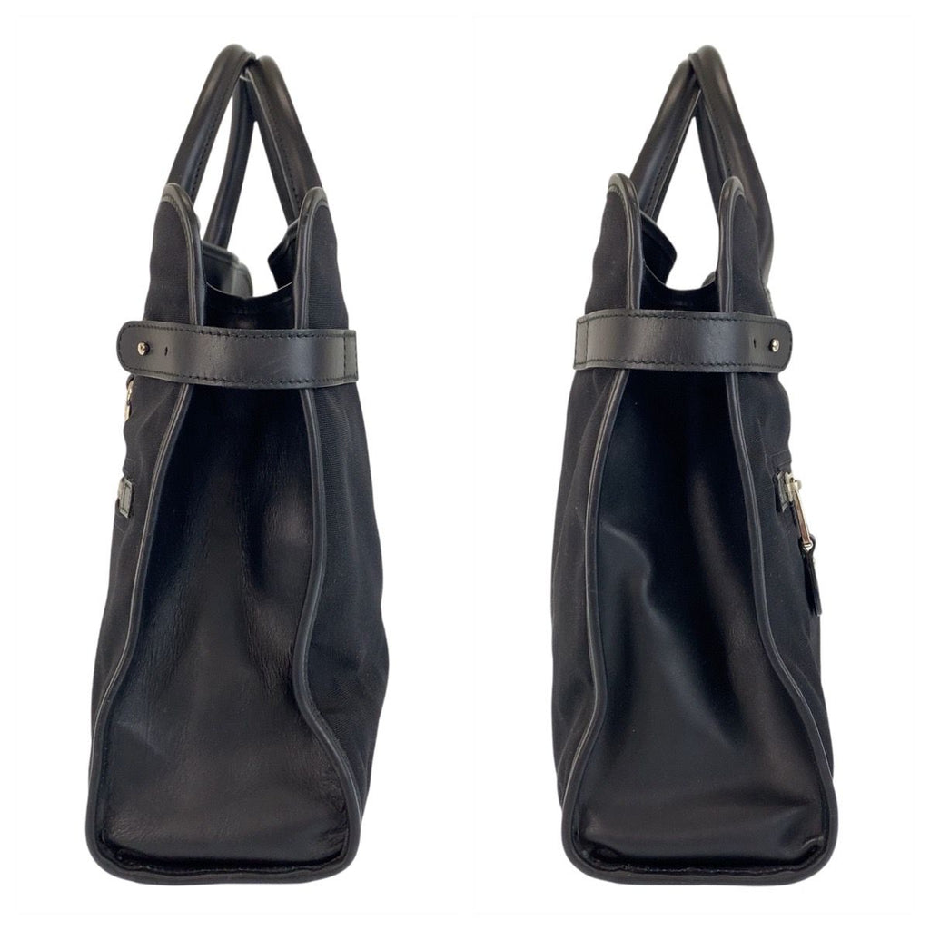 Gucci Sherry Line Black Silver Nylon Leather Business Briefcase — view 7