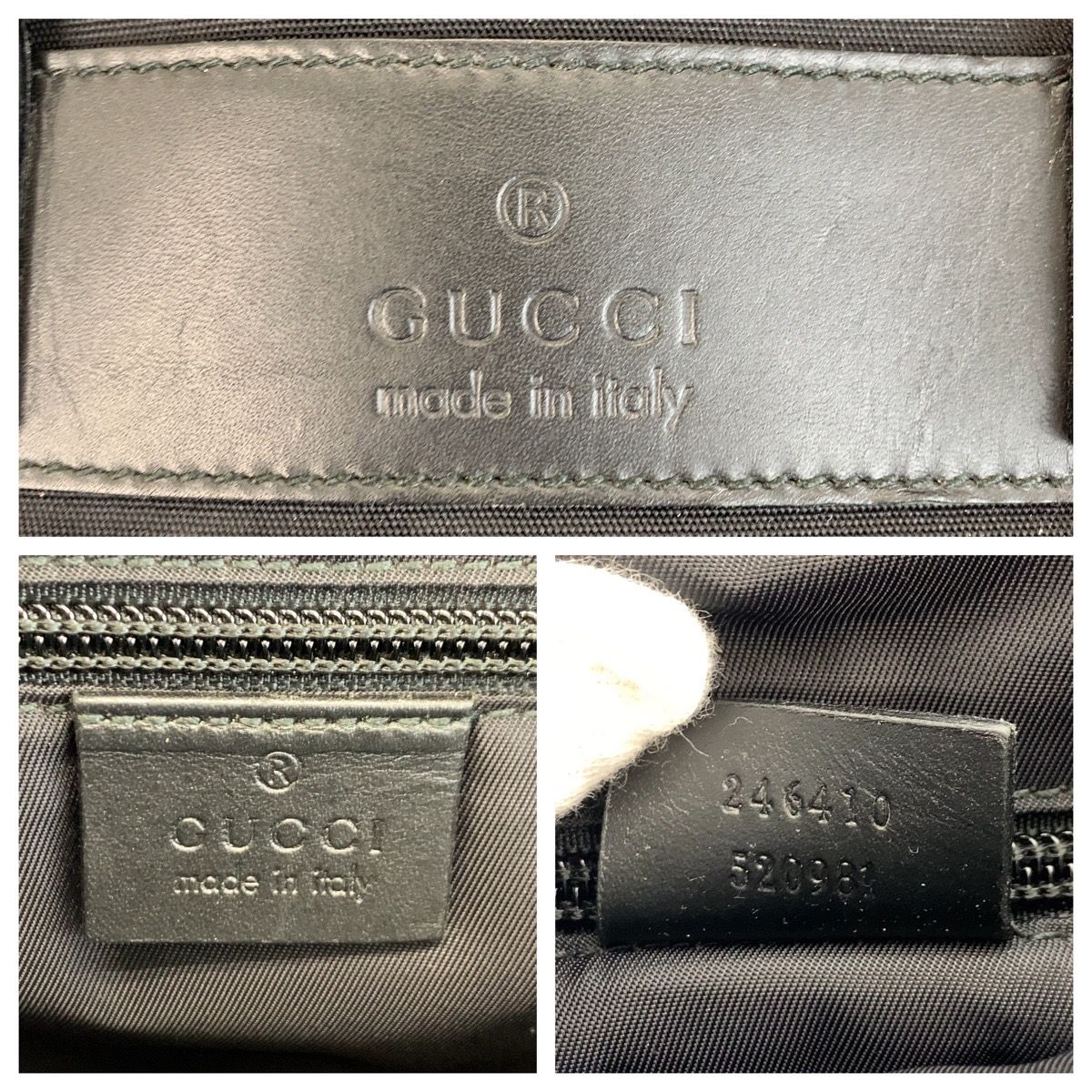 Gucci Sherry Line Black Silver Nylon Leather Business Briefcase — view 4