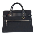 Gucci Sherry Line Black Silver Nylon Leather Business Briefcase