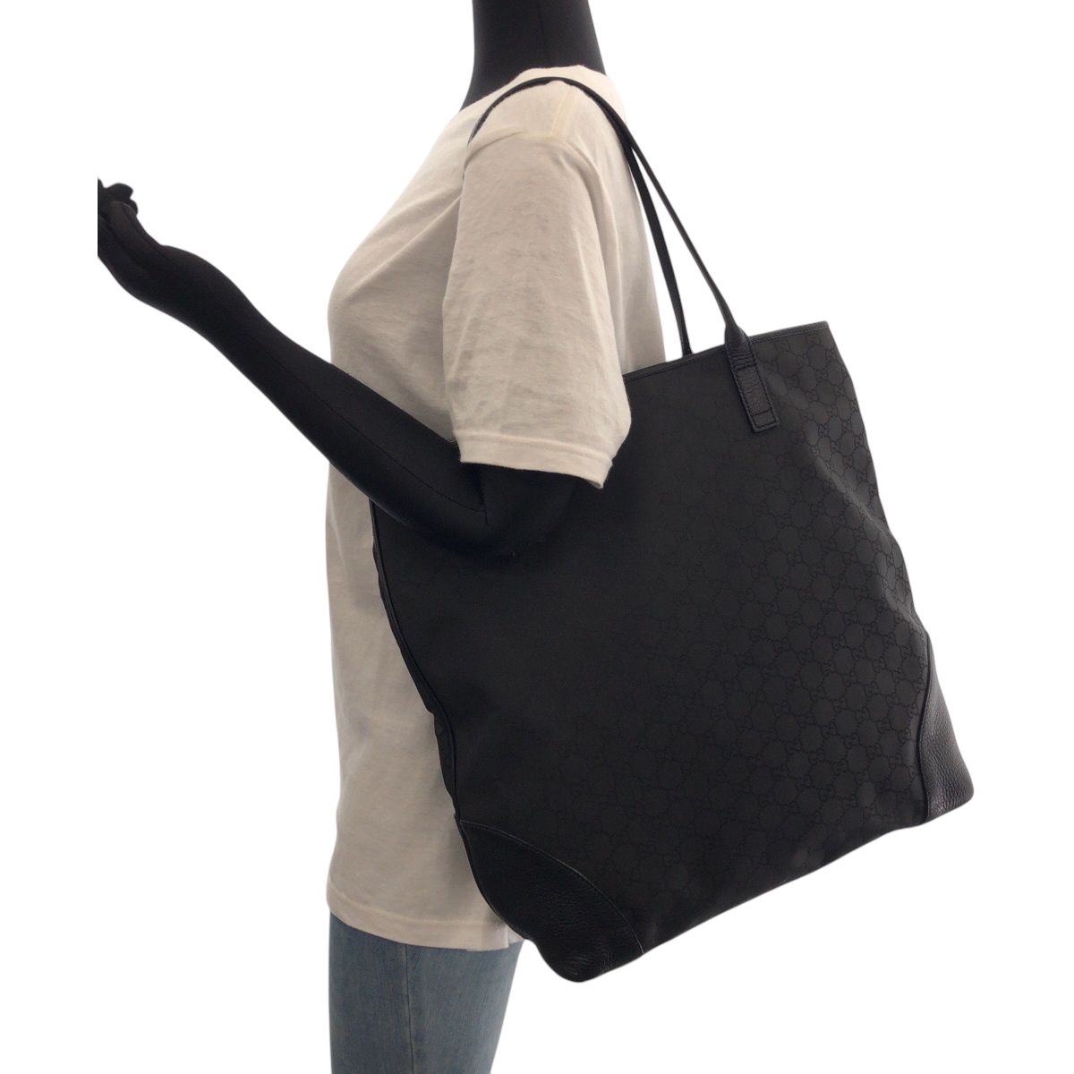 Gucci Black Gold Nylon Tote — view 7
