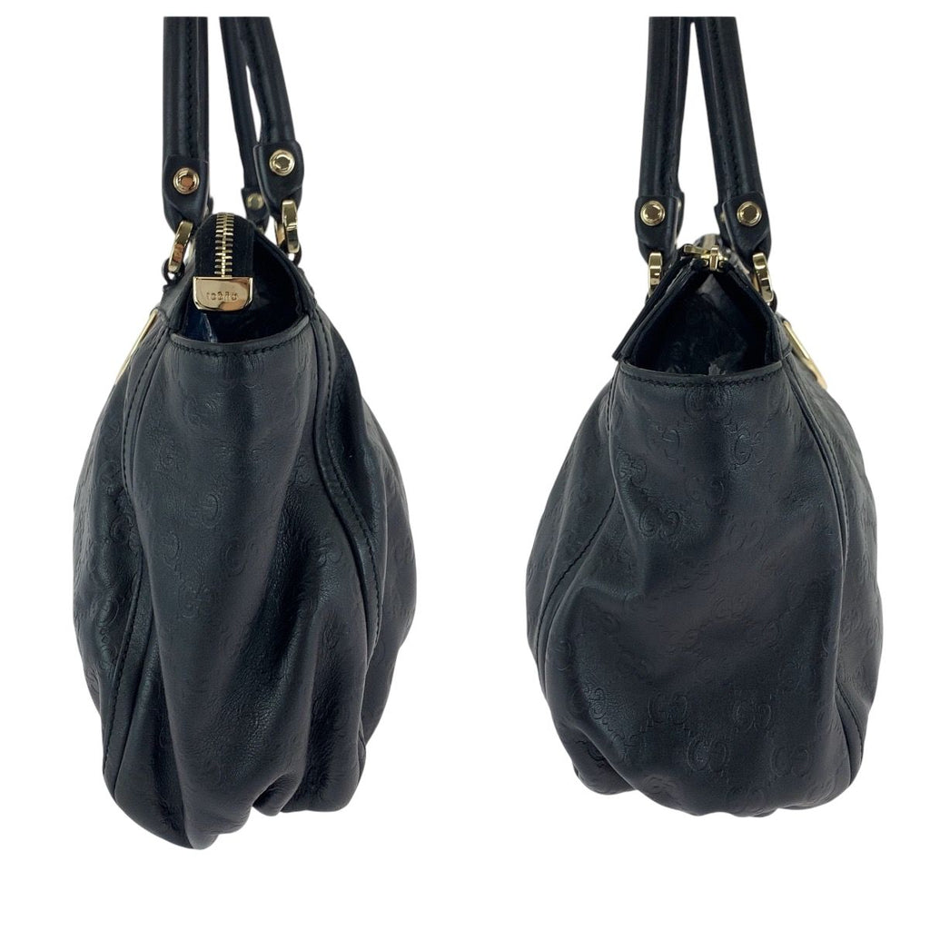 Gucci Abbey Black Silver Leather Tote Shoulder — view 8