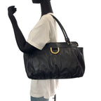 Gucci Abbey Black Silver Leather Tote Shoulder — view 7