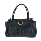 Gucci Abbey Black Silver Leather Tote Shoulder