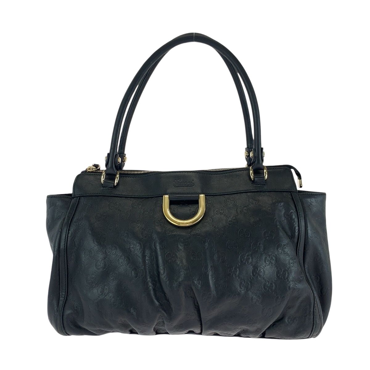 Gucci Abbey Black Silver Leather Tote Shoulder