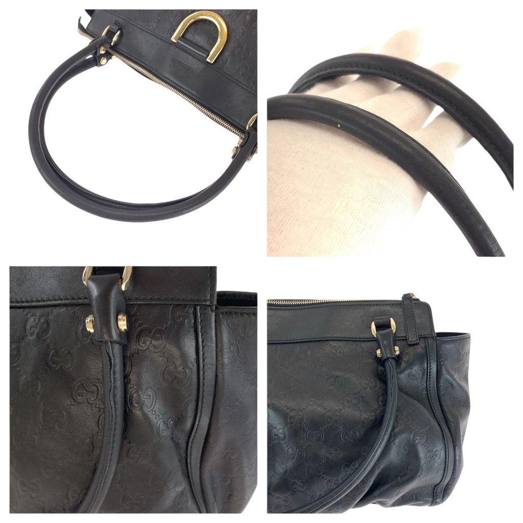 Gucci Abbey Black Silver Leather Tote Shoulder — view 5