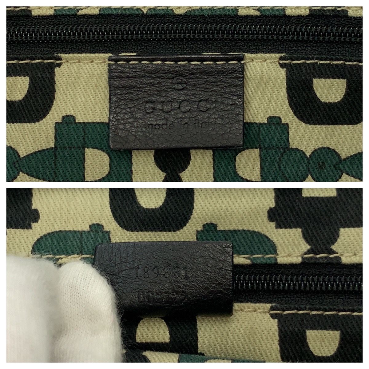 Gucci Abbey Black Silver Leather Tote Shoulder — view 4