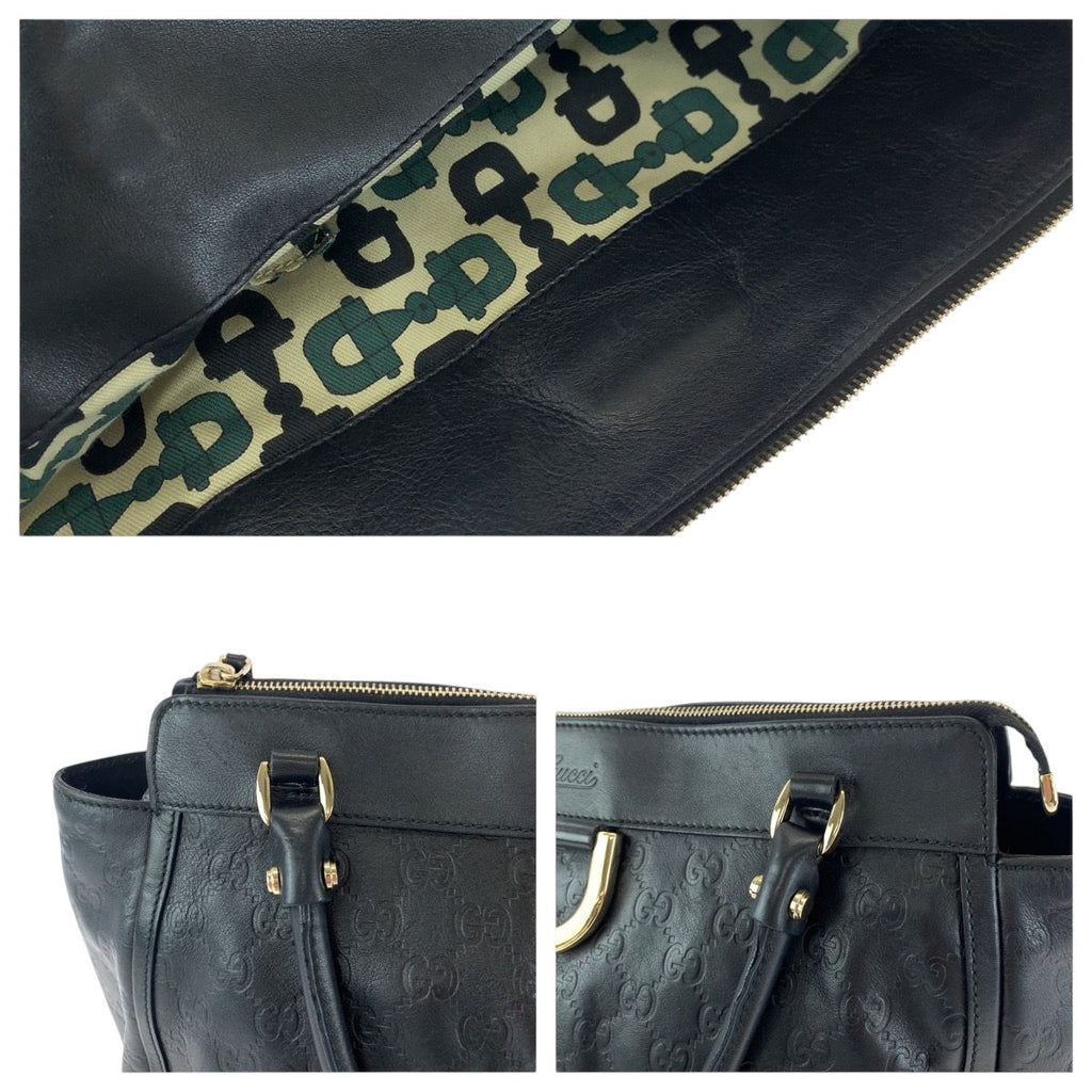 Gucci Abbey Black Silver Leather Tote Shoulder — view 6