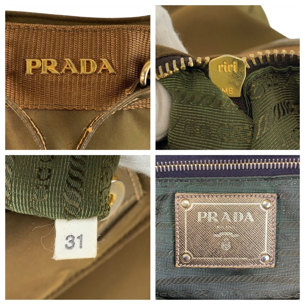 Prada Jacquard Tessuto Khaki Nylon 31 Tote — view 4