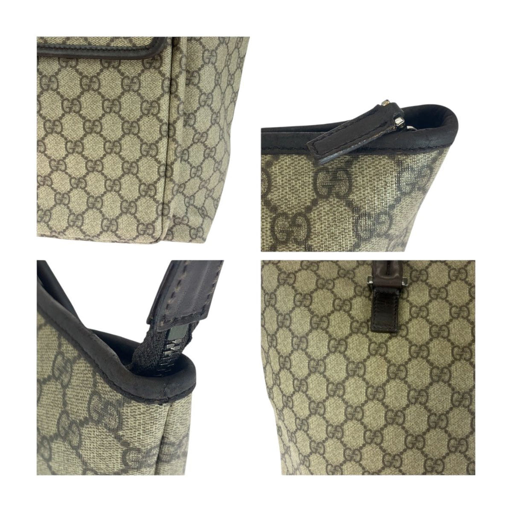 Gucci Beige Brown Silver GG Supreme Canvas Tote Shoulder — view 5