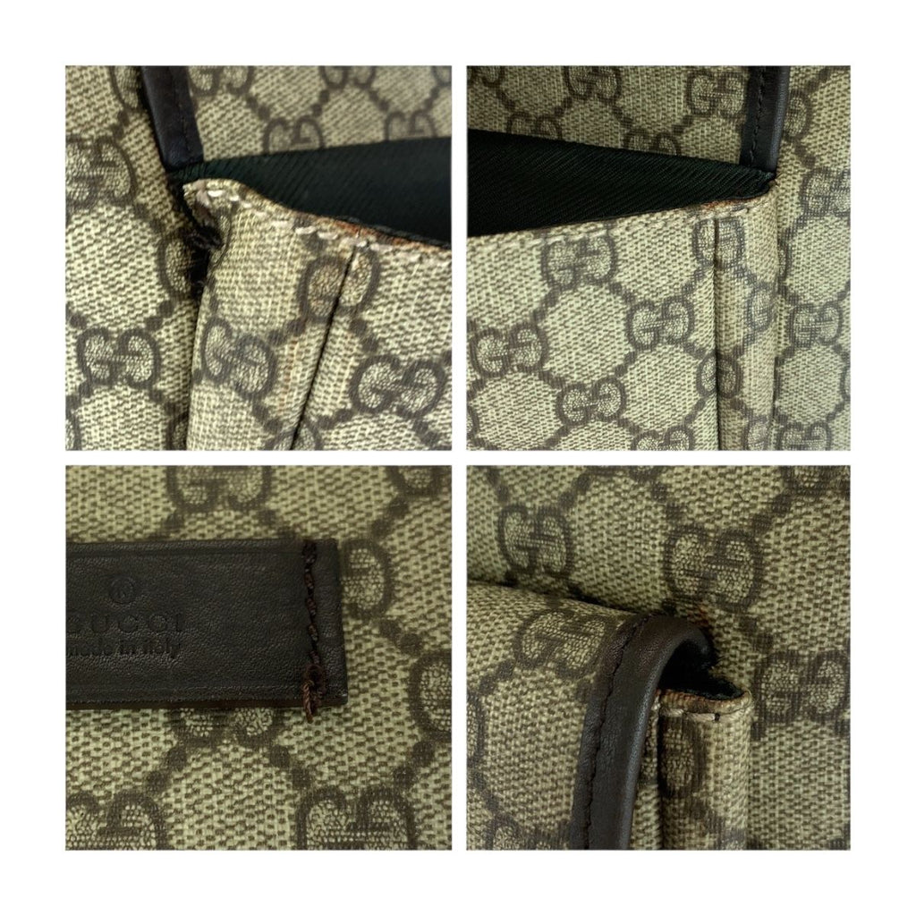Gucci Beige Brown Silver GG Supreme Canvas Tote Shoulder — view 6