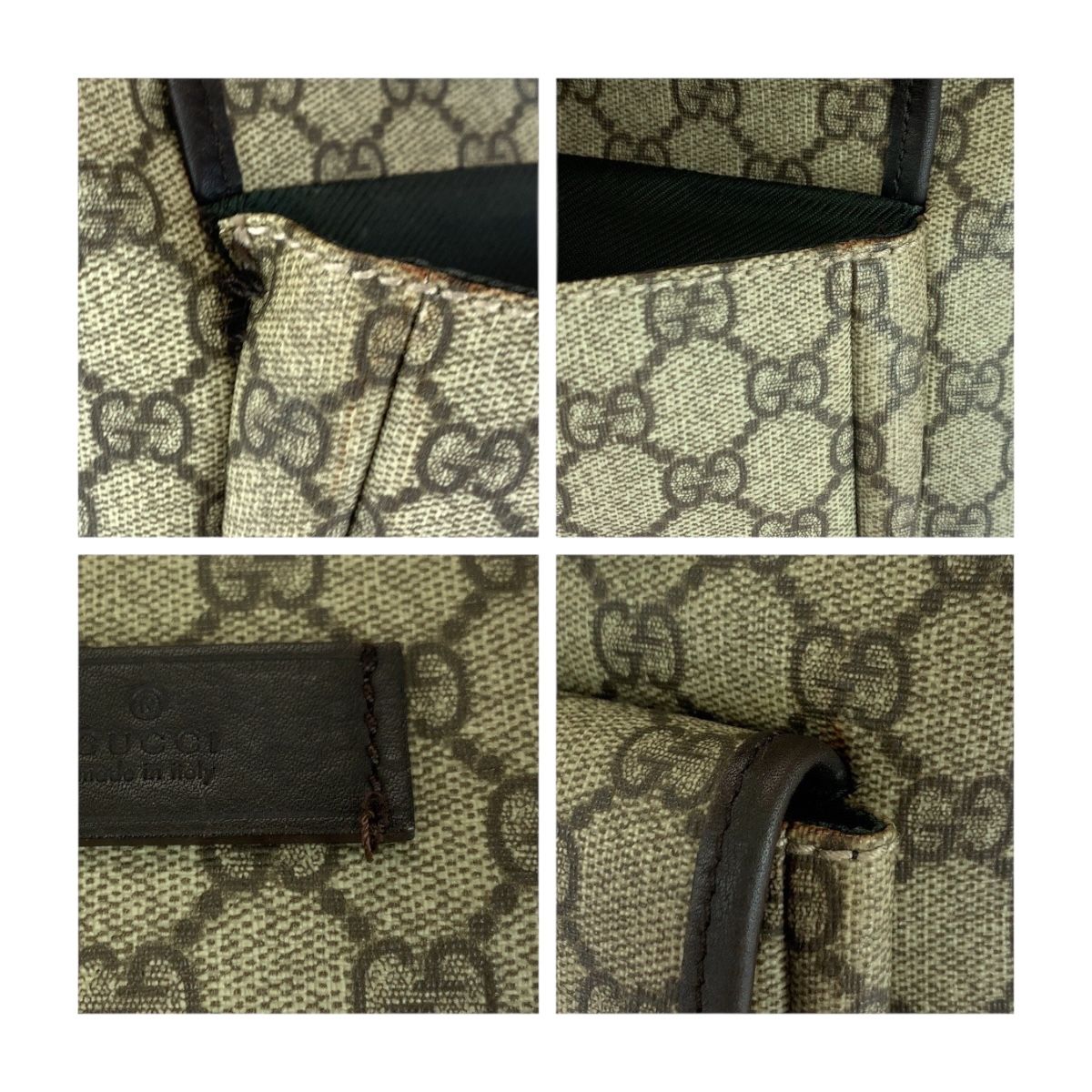 Gucci Beige Brown Silver GG Supreme Canvas Tote Shoulder — view 6