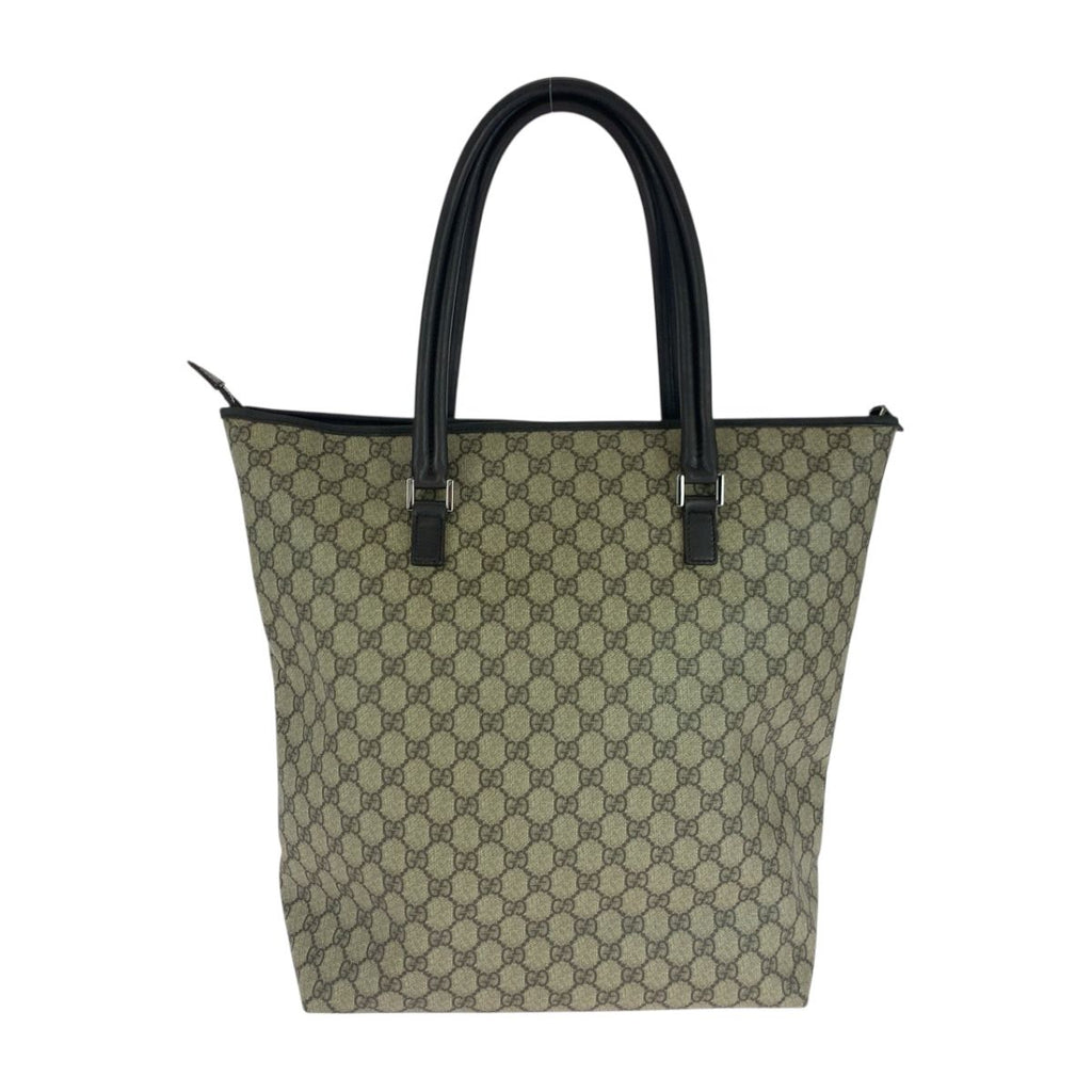 Gucci Beige Brown Silver GG Supreme Canvas Tote Shoulder — view 2