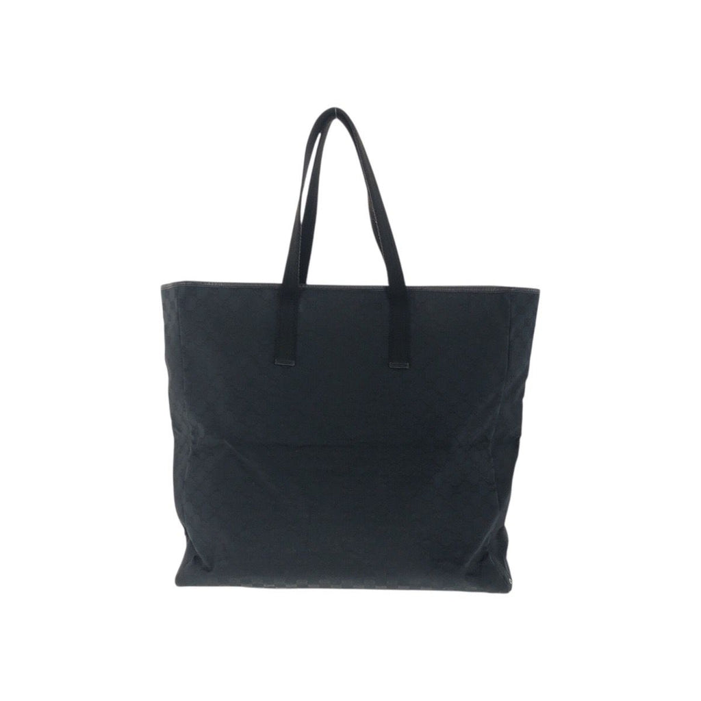 Gucci Black Silver GG Canvas Leather Tote Shoulder — view 2