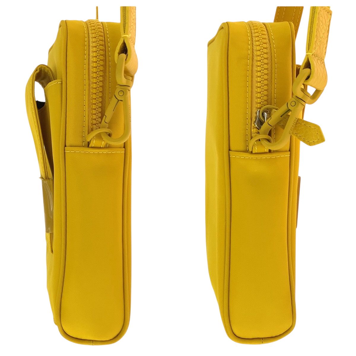 Fendi Logo Yellow Nylon Shoulder Bag Pochette — view 8