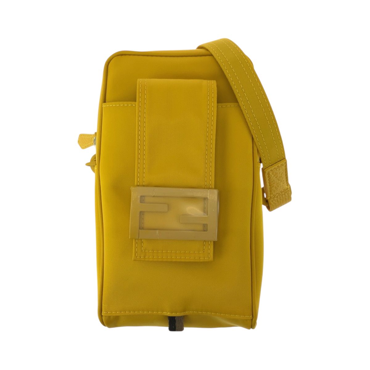 Fendi Logo Yellow Nylon Shoulder Bag Pochette