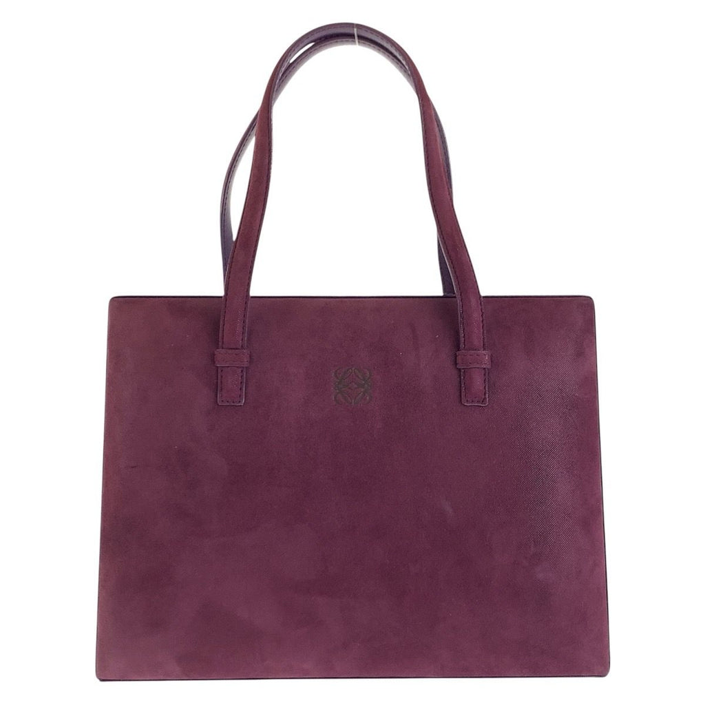 Loewe Anagram Purple Gold Suede Leather Tote Shoulder