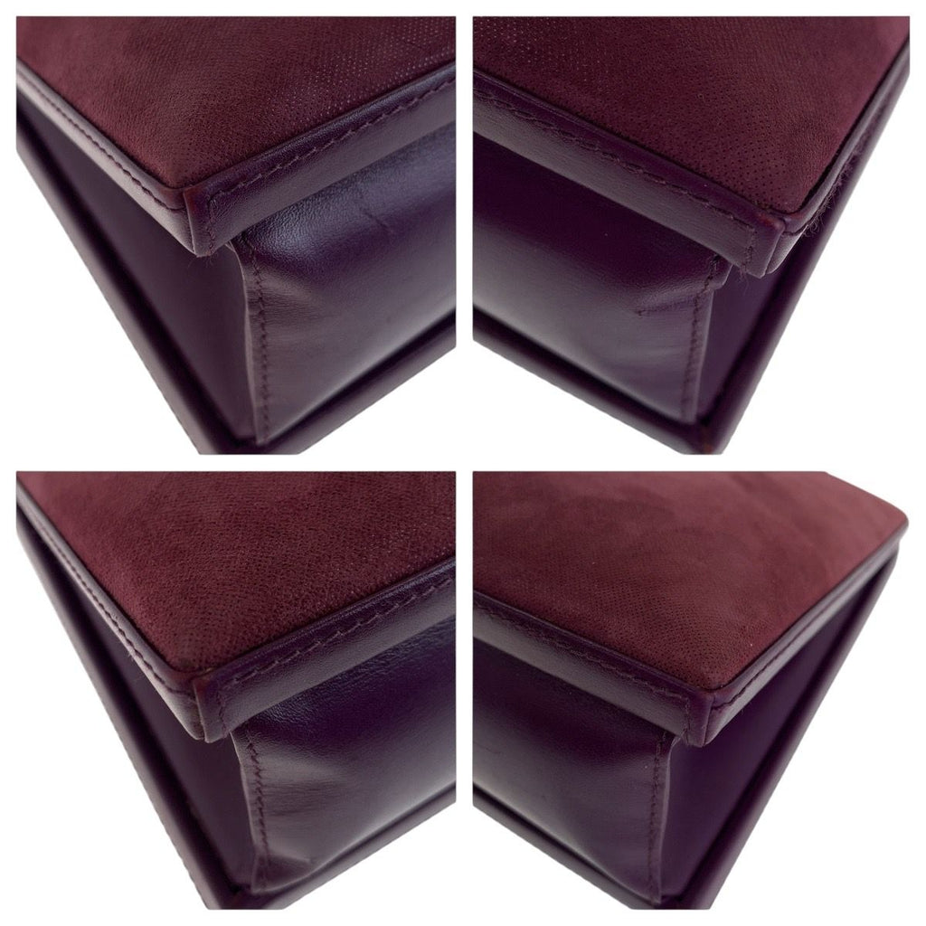 Loewe Anagram Purple Gold Suede Leather Tote Shoulder — view 3
