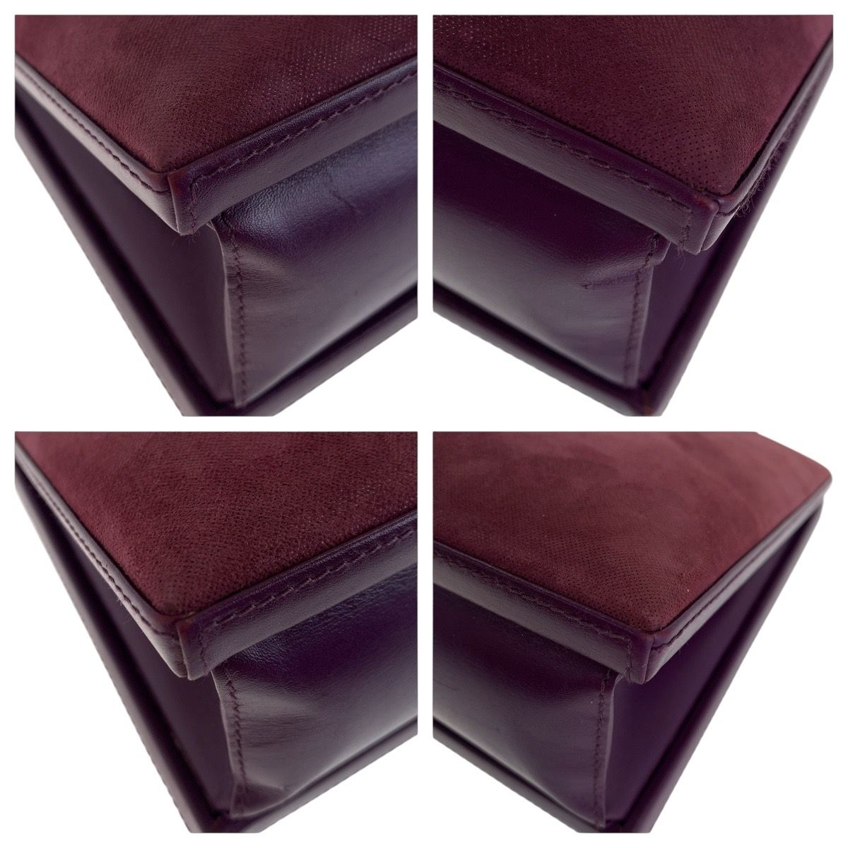 Loewe Anagram Purple Gold Suede Leather Tote Shoulder — view 3