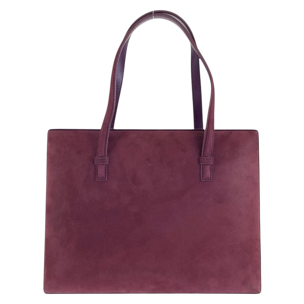 Loewe Anagram Purple Gold Suede Leather Tote Shoulder — view 2