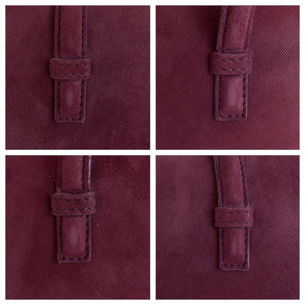 Loewe Anagram Purple Gold Suede Leather Tote Shoulder — view 6