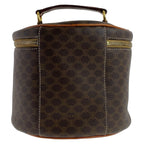 Celine Vintage Macadam Brown Gold Leather Handbag Vanity Pouch — view 2