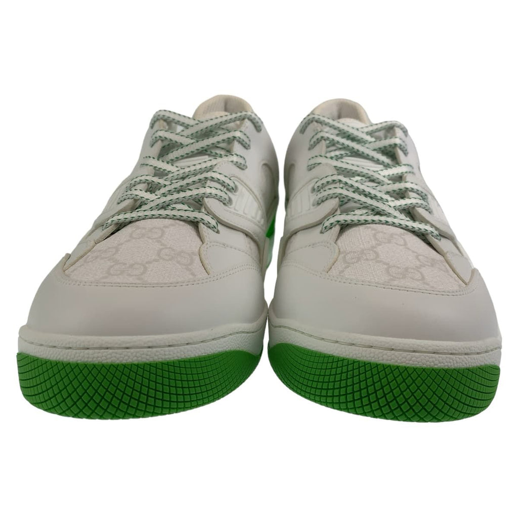Gucci Basket GG Pattern 11 White Green Leather Sneakers — view 2