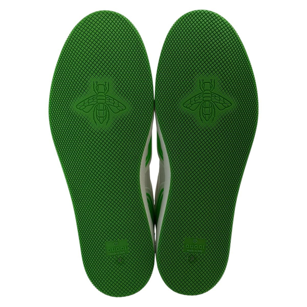 Gucci Basket GG Pattern 11 White Green Leather Sneakers — view 4