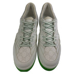 Gucci Basket GG Pattern 11 White Green Leather Sneakers — view 3